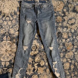Buffalo David Bitton Light Blue Distressed Skinny Jeans
